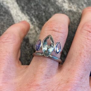 Aquamarine + Tanzanite Ring